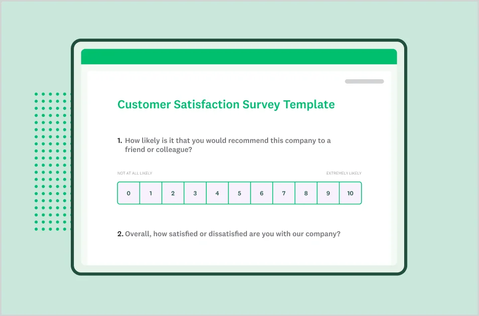 Screenshot of SurveyMonkey customer satisfaction survey template