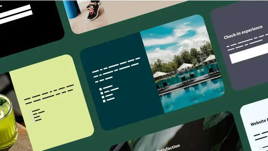 Screenshot of various survey templates