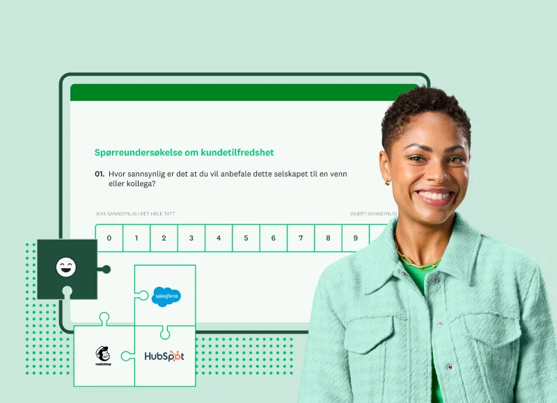 Skjermbilde av mal for SurveyMonkey-spørreundersøkelse om kundetilfredshet