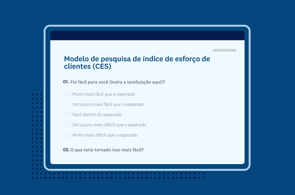Imagem da tela do modelo de pesquisa de CES da SurveyMonkey
