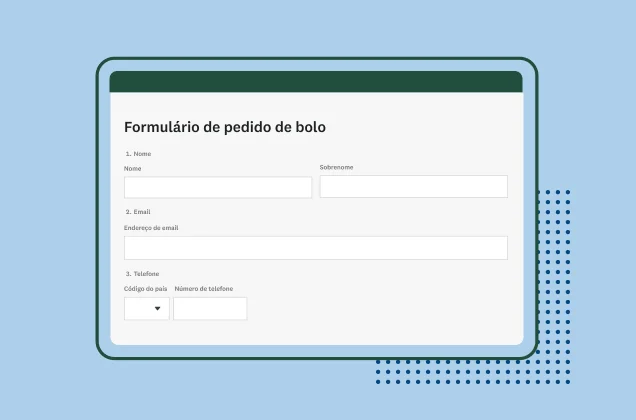 Imagem de modelo de formulário de pedido de bolo da SurveyMonkey.