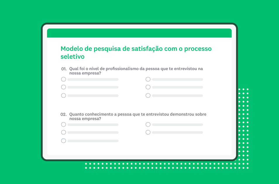 Modelo de pesquisa de satisfação com o recrutamento