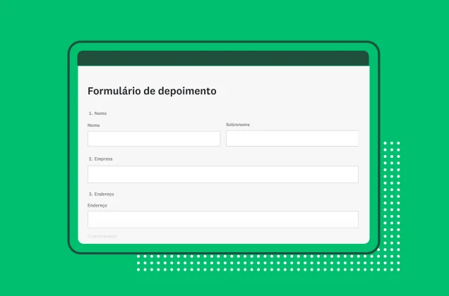 Imagem de modelo de formulário de depoimento da SurveyMonkey.