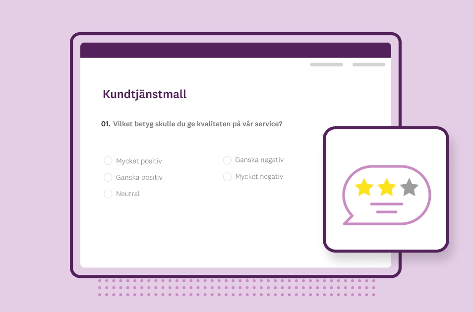Skärmbild av en SurveyMonkey-mall för enkät om kundtjänst