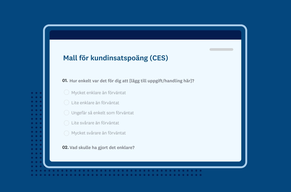Skärmbild av SurveyMonkeys enkätmall om kundinsatspoäng