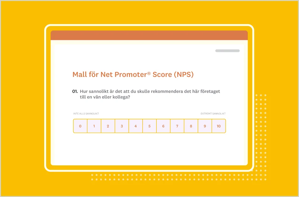 Skärmbild av SurveyMonkeys mall för NPS-enkäter