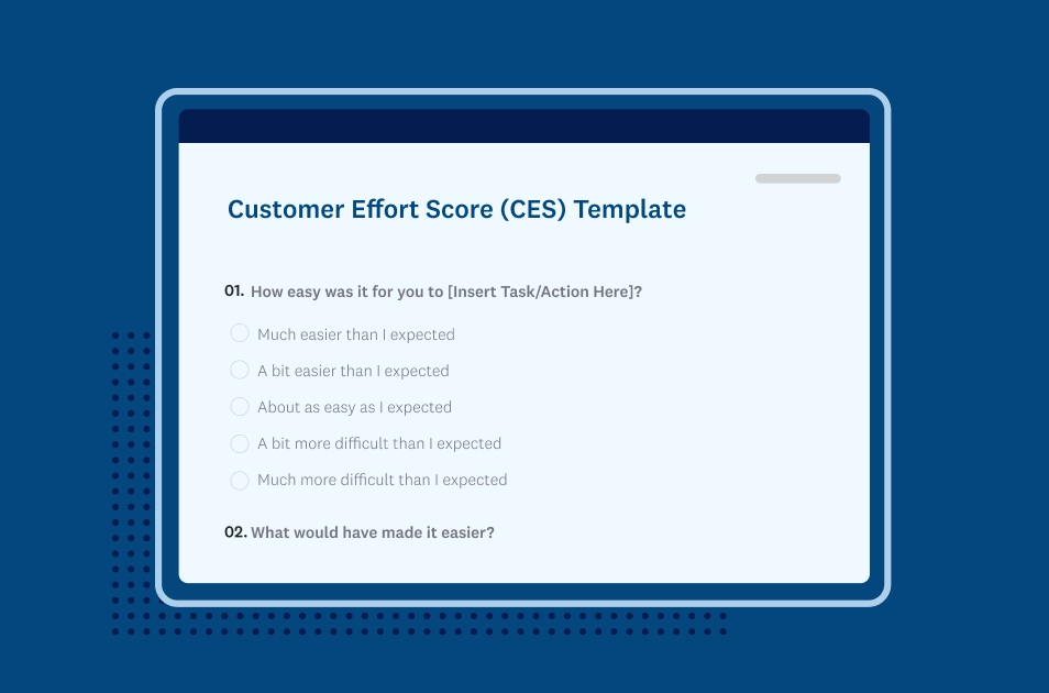 Screenshot of SurveyMonkey CES survey template