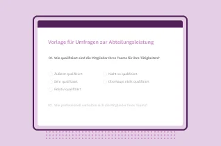 Umfragevorlage zur Abteilungsbewertung