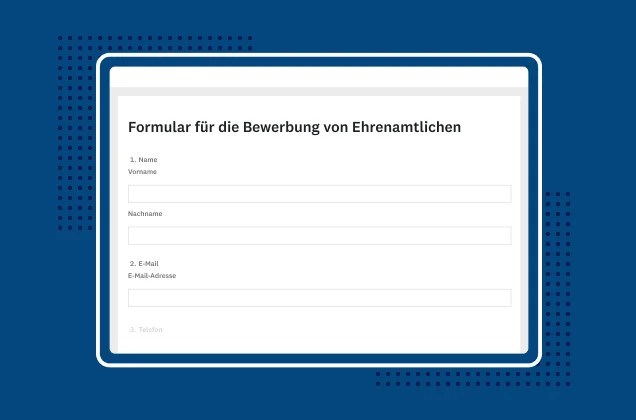 Screenshot einer SurveyMonkey-Vorlage für die Bewerbung von Ehrenamtlichen