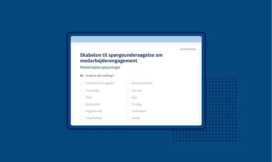 Skærmbillede af SurveyMonkey-skabelon til spørgeundersøgelse om medarbejderengagement