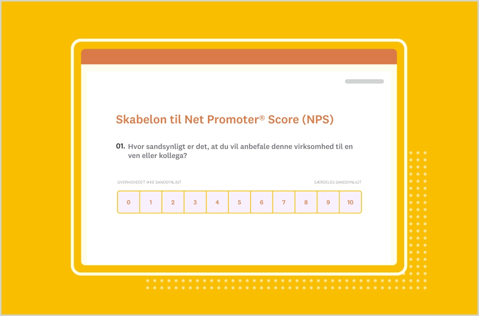 Skærmbillede af SurveyMonkeys skabelon til NPS-spørgeundersøgelse