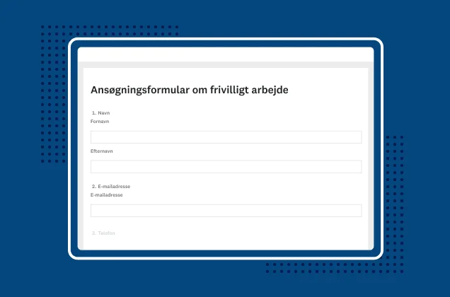 Skærmbillede af SurveyMonkey-skabelon til formular om frivilligt arbejde