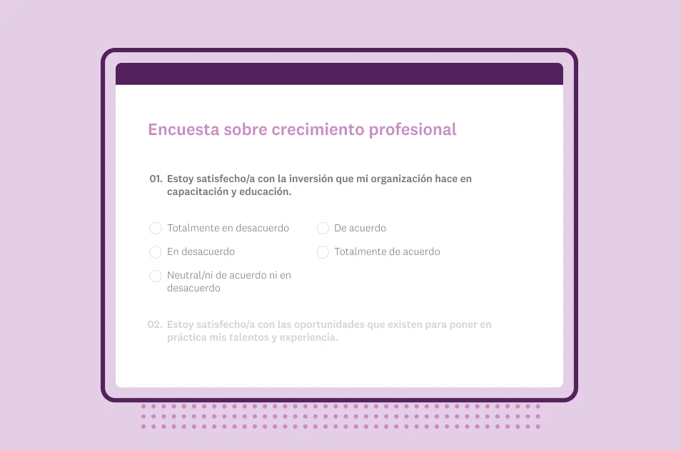 Encuesta sobre crecimiento profesional