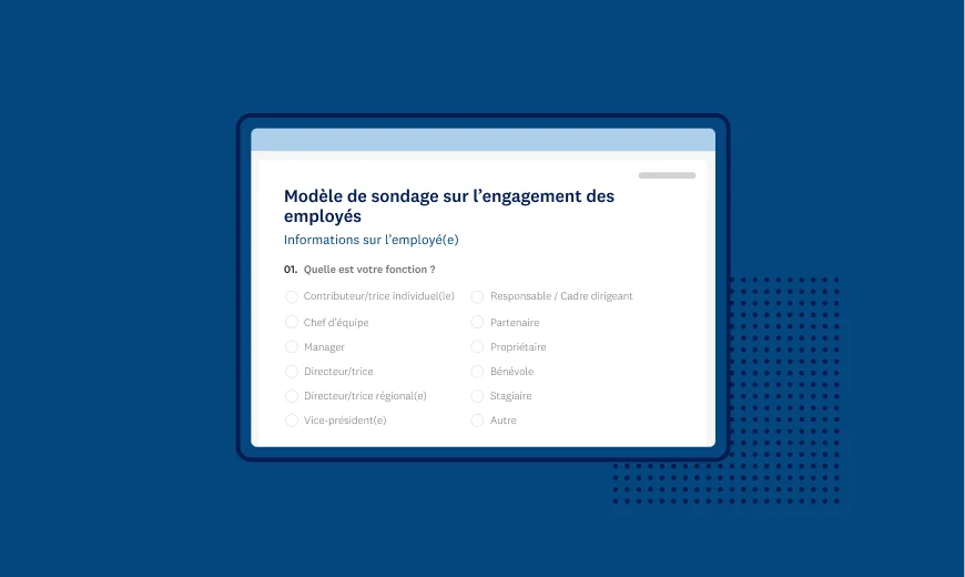 Capture d’écran d’un modèle de sondage SurveyMonkey sur l’engagement des employés