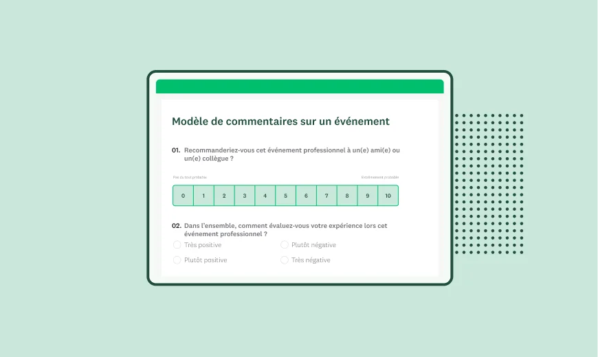 Screenshot of SurveyMonkey event feedback survey template