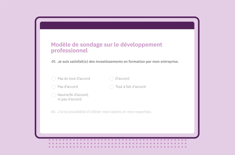 Sondage sur le développement professionnel