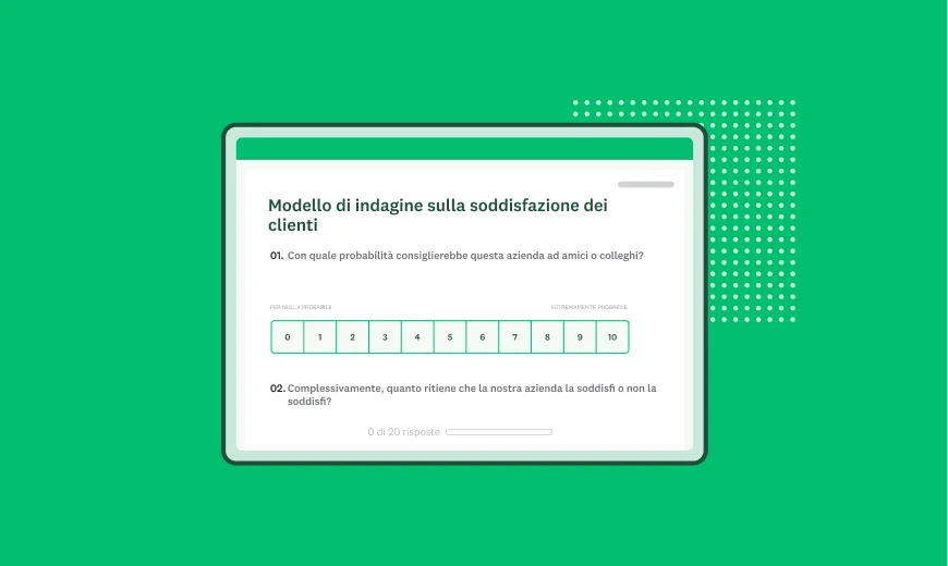 Schermata del modello per la soddisfazione dei clienti di SurveyMonkey
