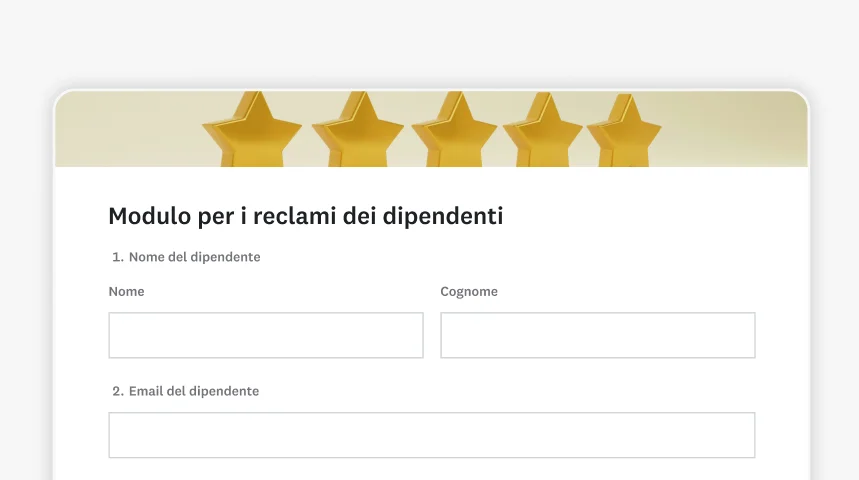 Schermata del modello per reclami dei dipendenti di SurveyMonkey